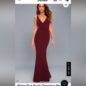 Lulus plum/burgundy maxi dress size medium